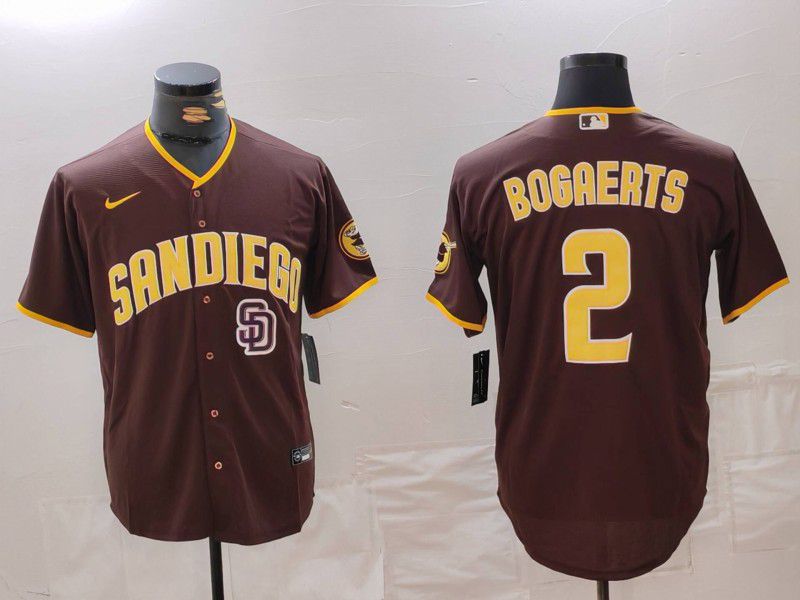 Men San Diego Padres #2 Bogaerts Brown Game 2024 Nike MLB Jersey style 2->san diego padres->MLB Jersey